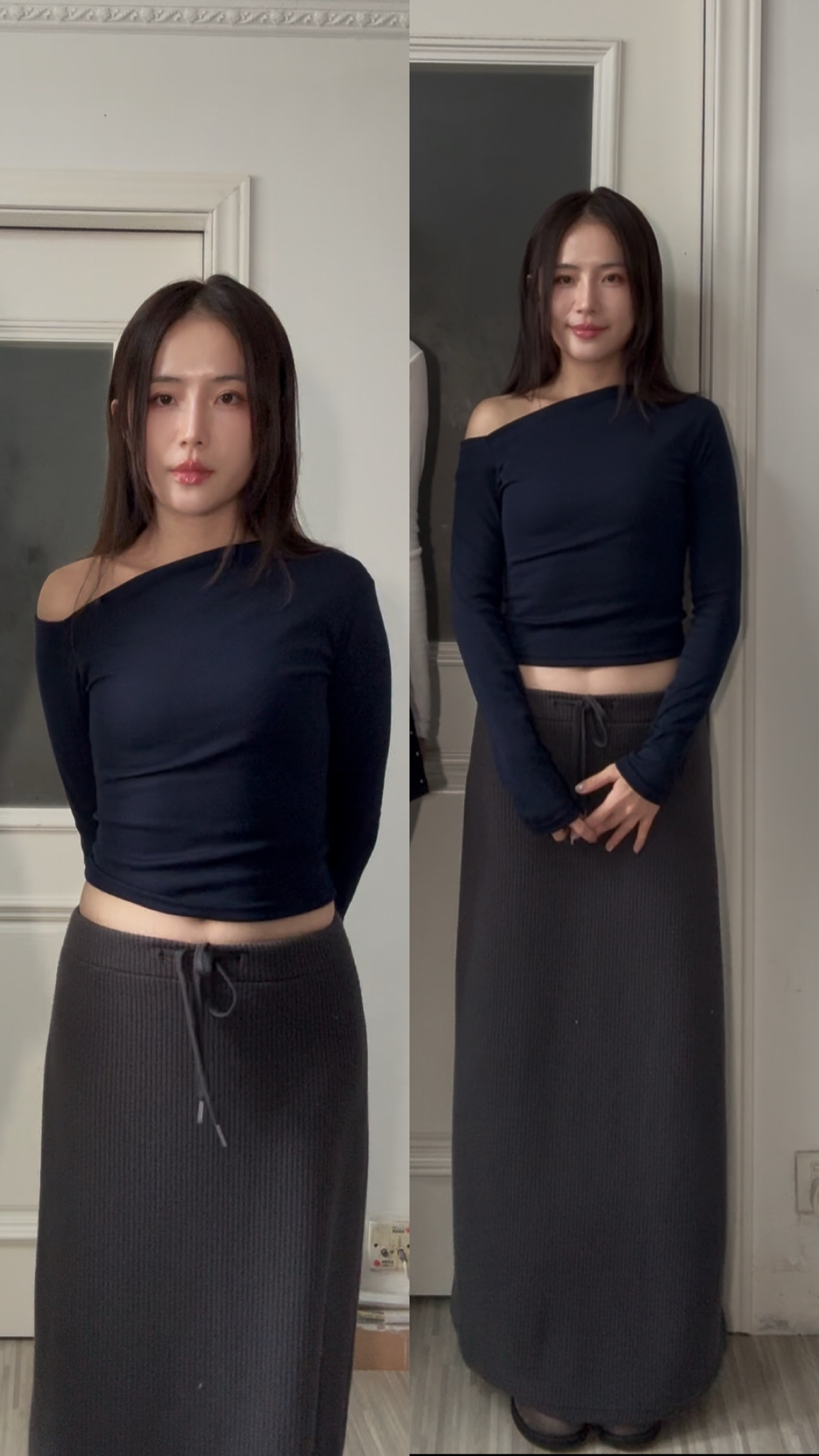 (訂購) 簡約小露膊上衣 T1205(白/黑/寶藍)