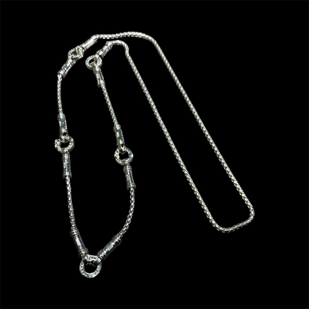 251201 - D50 925銀銀色五掛盒子頸鏈 （預訂約2星期）