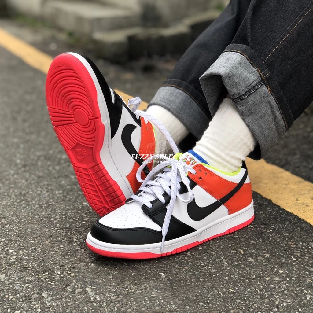 【逢甲FUZZY】Nike Dunk Low GS "Cartwheel" 白黑橘 側手翻 反光 DV1752-101