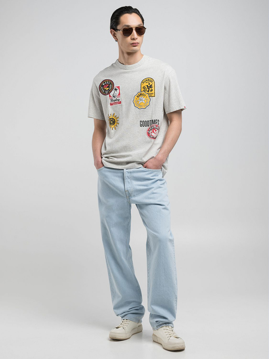 REPLAY 貼布印花短袖T-shirt