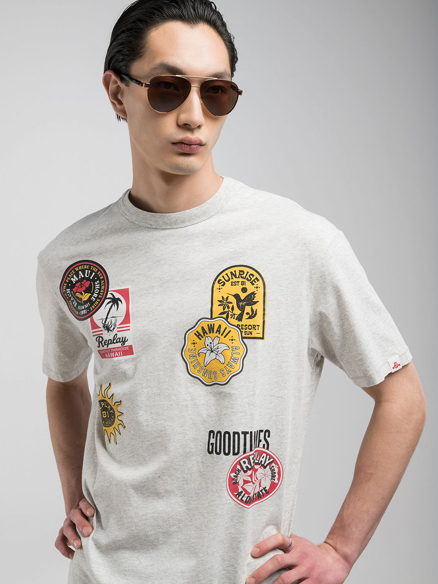 REPLAY 貼布印花短袖T-shirt