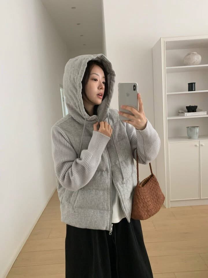 ᴴᴼᵀ ▸▸店長推薦◃◃ 秋冬新款/針織拼接羽絨外套 MANIFEST正韓🇰🇷