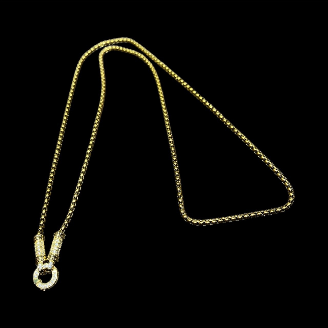 251201 - D53 925銀金色單掛盒子頸鏈 （預訂約2星期）