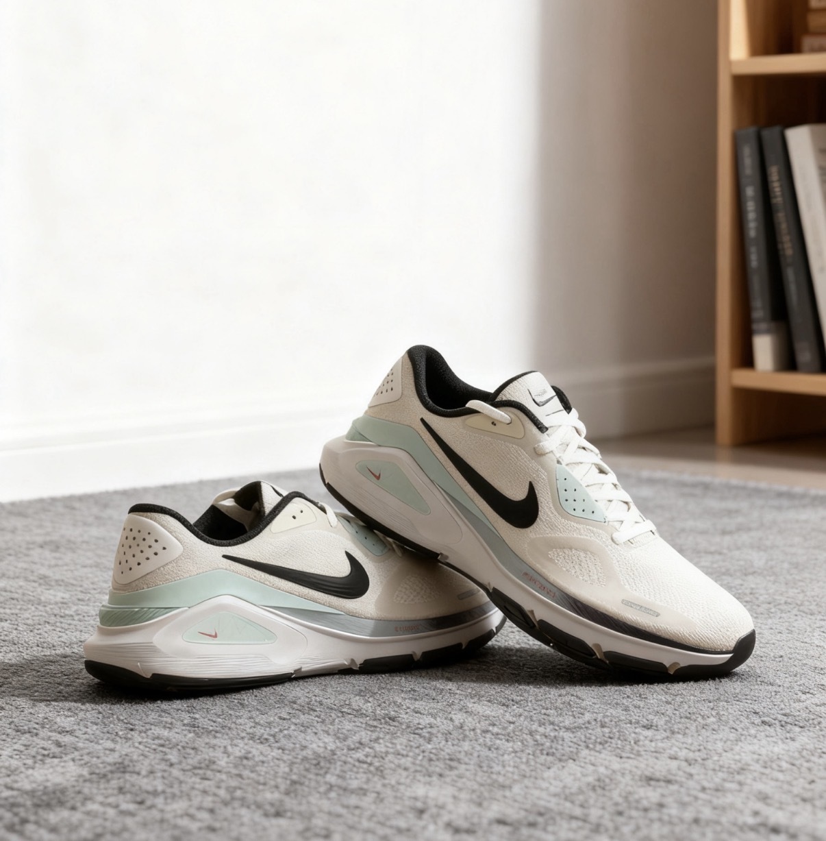 男鞋 NIKE STRUCTURE 26 白綠黑 緩震 網布 透氣 支撐 慢跑 運動鞋【IM6675-101】