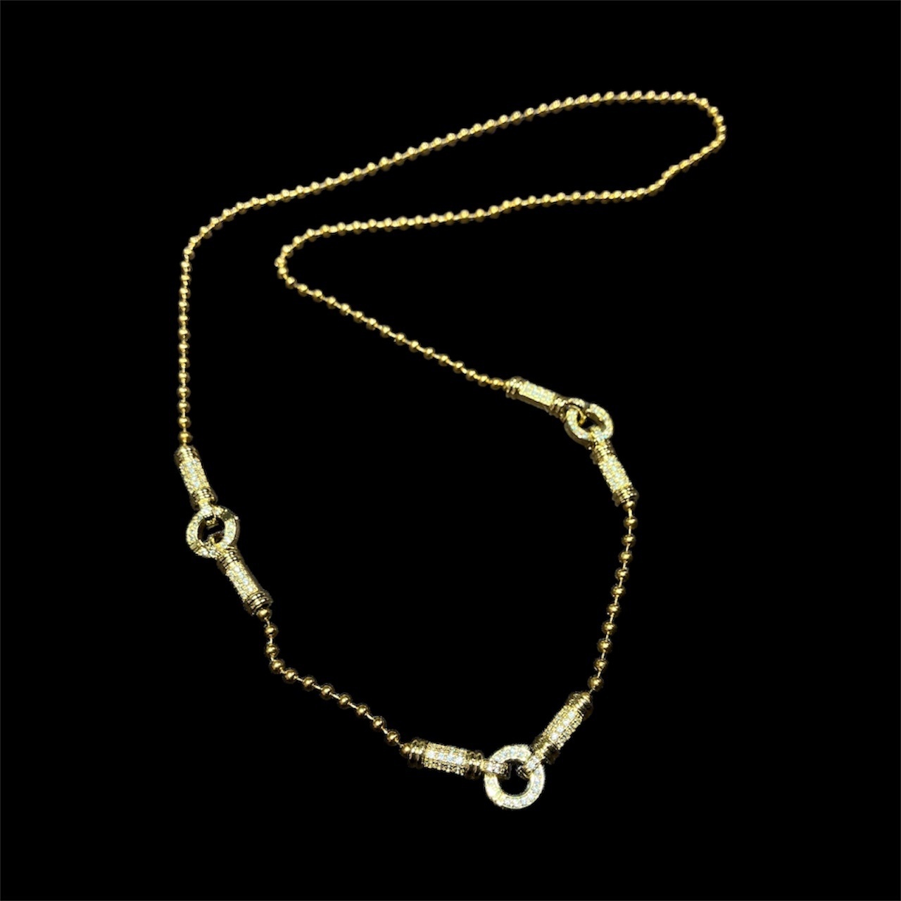 251201 - D54 925銀金色三掛珠鏈頸鏈 （預訂約2星期）