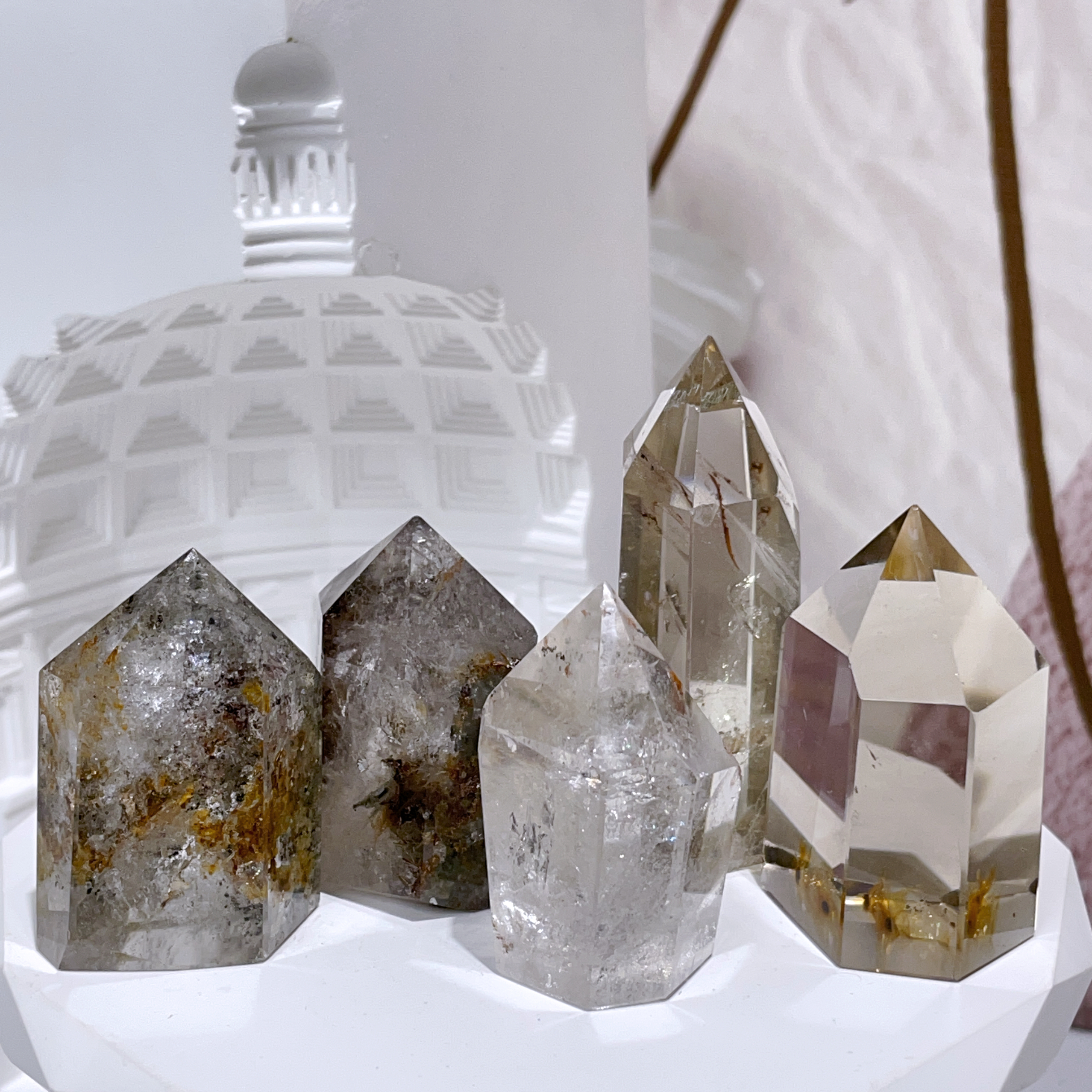 閃靈鑽小晶柱擺件