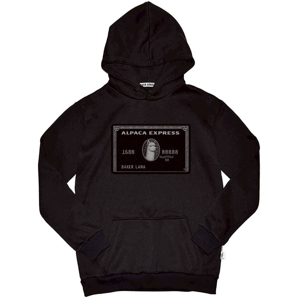 American Expaca黑卡駝 高磅數長袖帽T