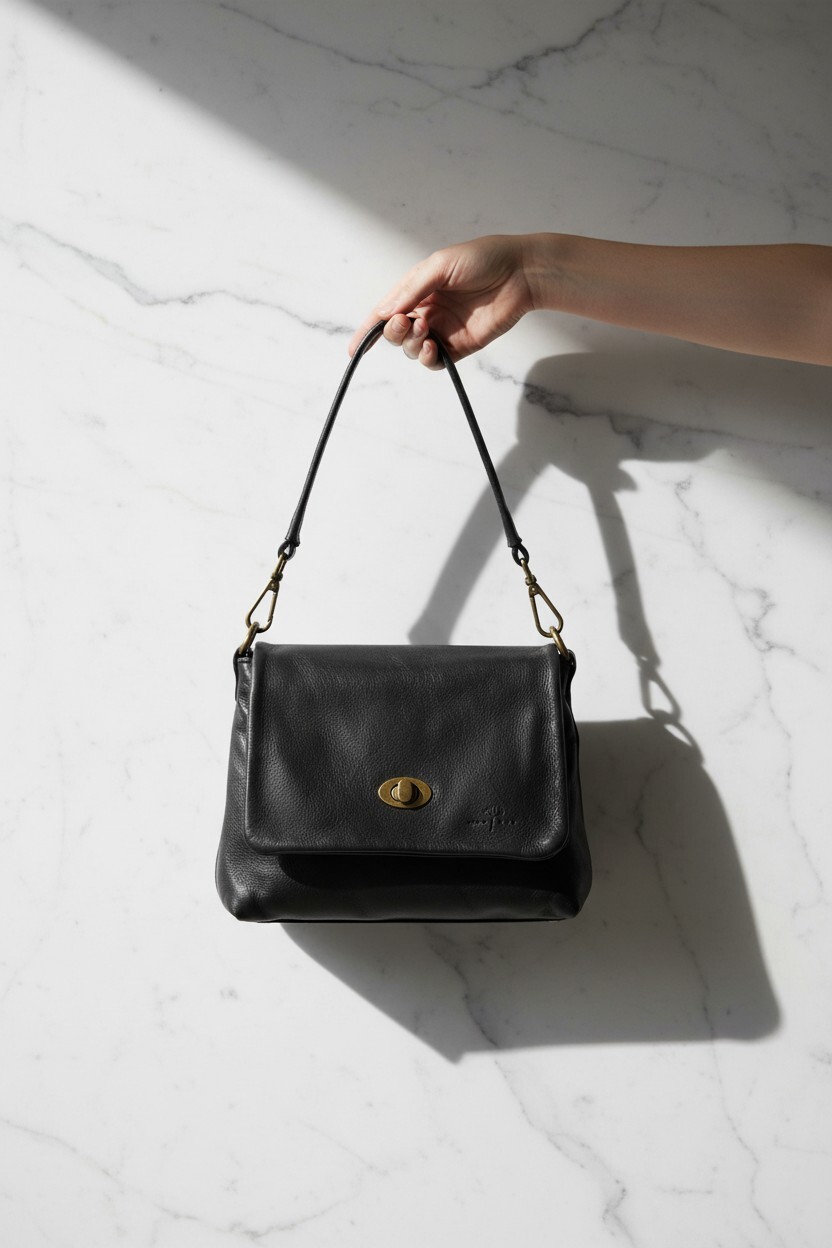 AMICA 素面小郵差包 黑色