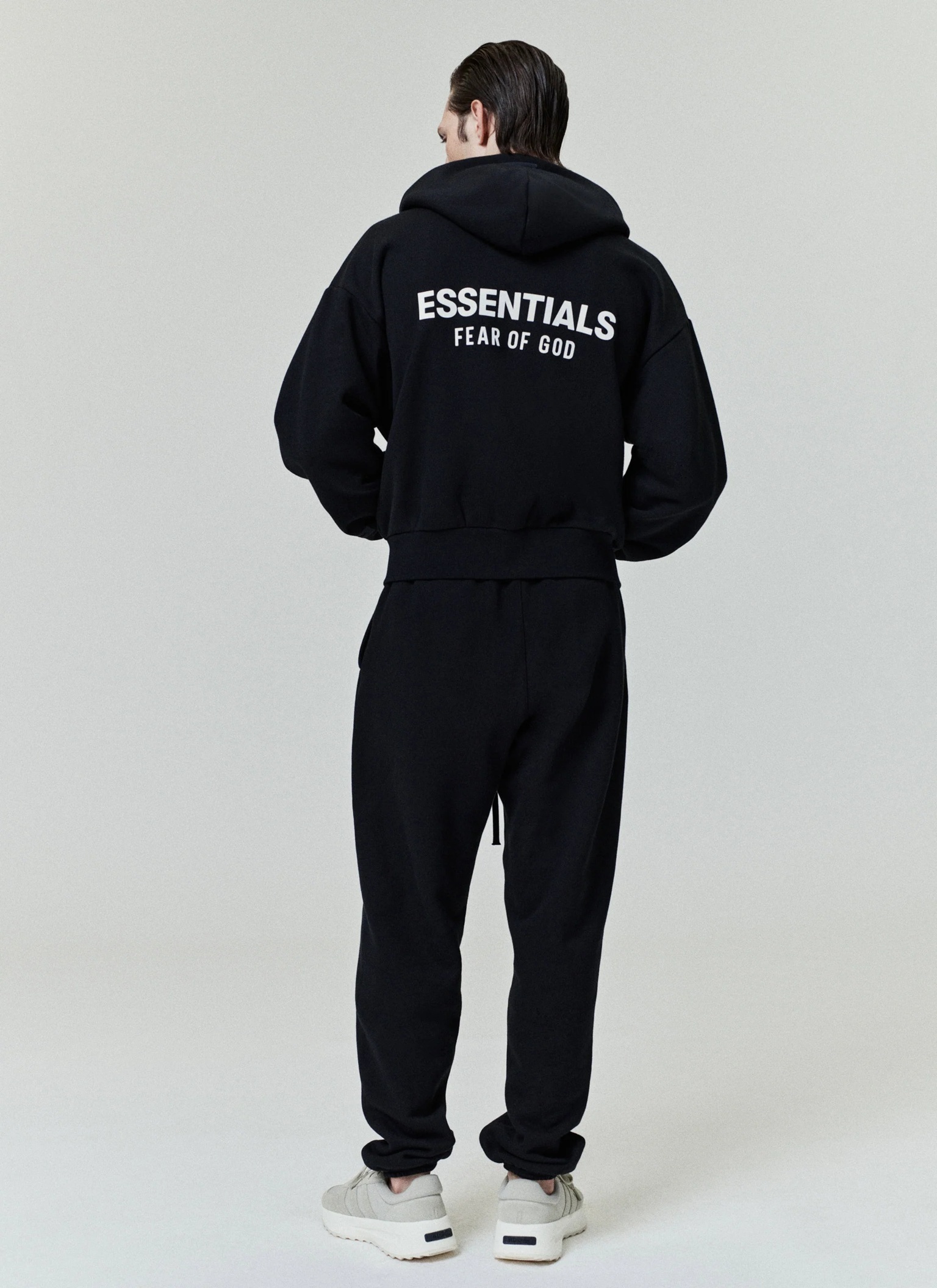 Fear Of God Essentials Classic Full Zip-Up Hoodie | Bla