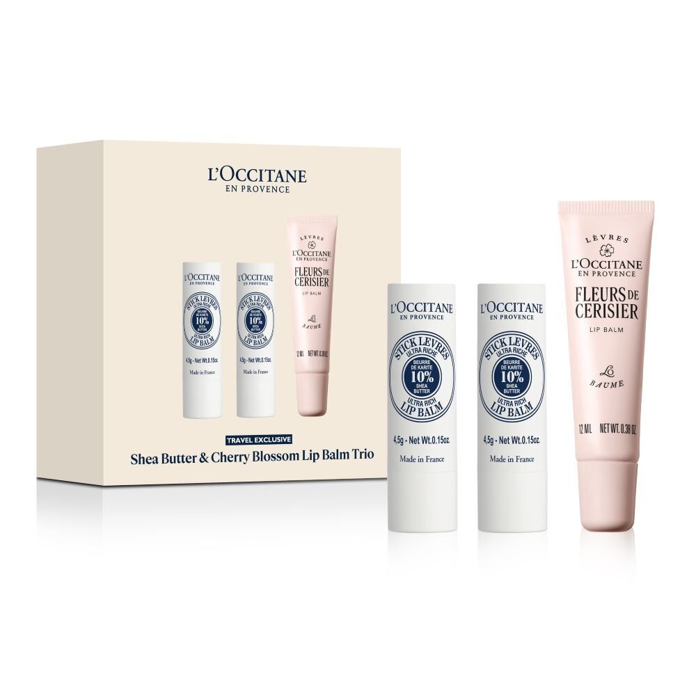 LOCCITANE 歐舒丹乳木果及香氣甜蜜香薰唇膏三支裝