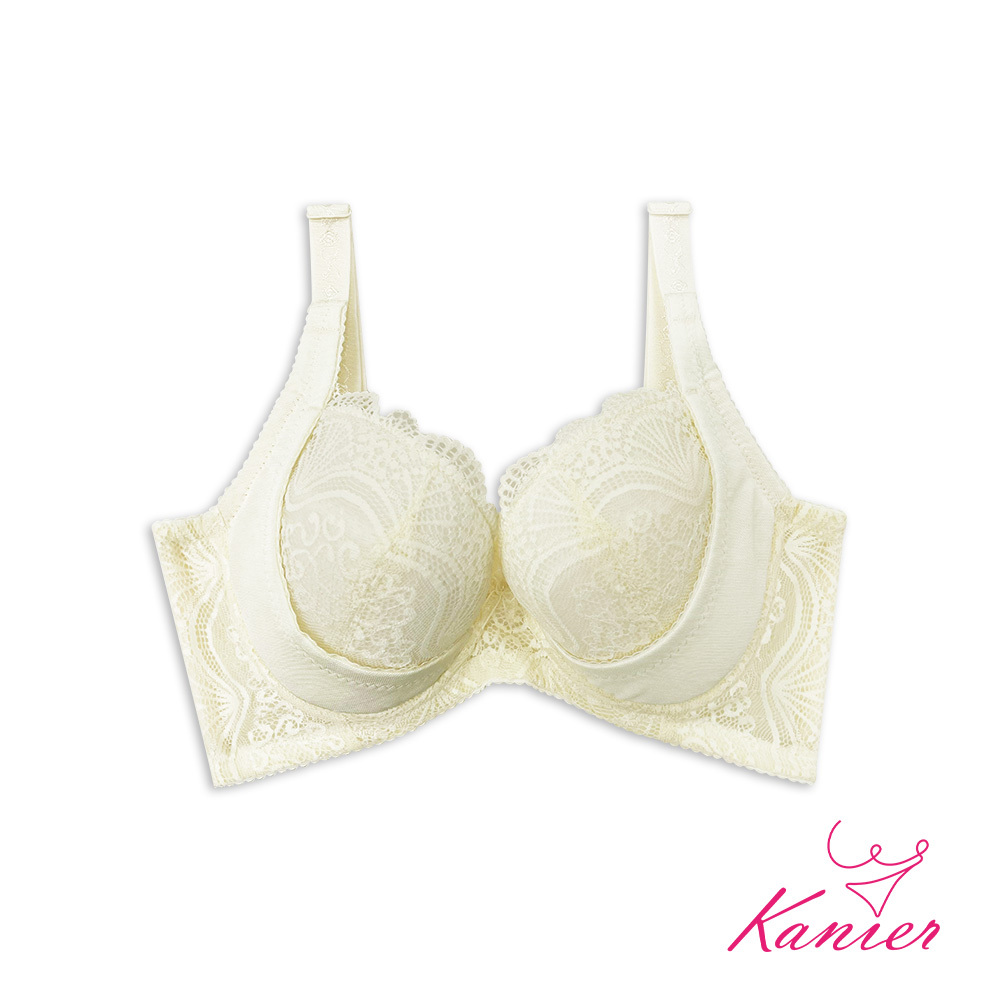 【Kanier卡妮兒】藍羽初綻  軟鋼圈外月牙提托 機能型內衣【 2376 奶油黃 - B / C / D 罩杯】
