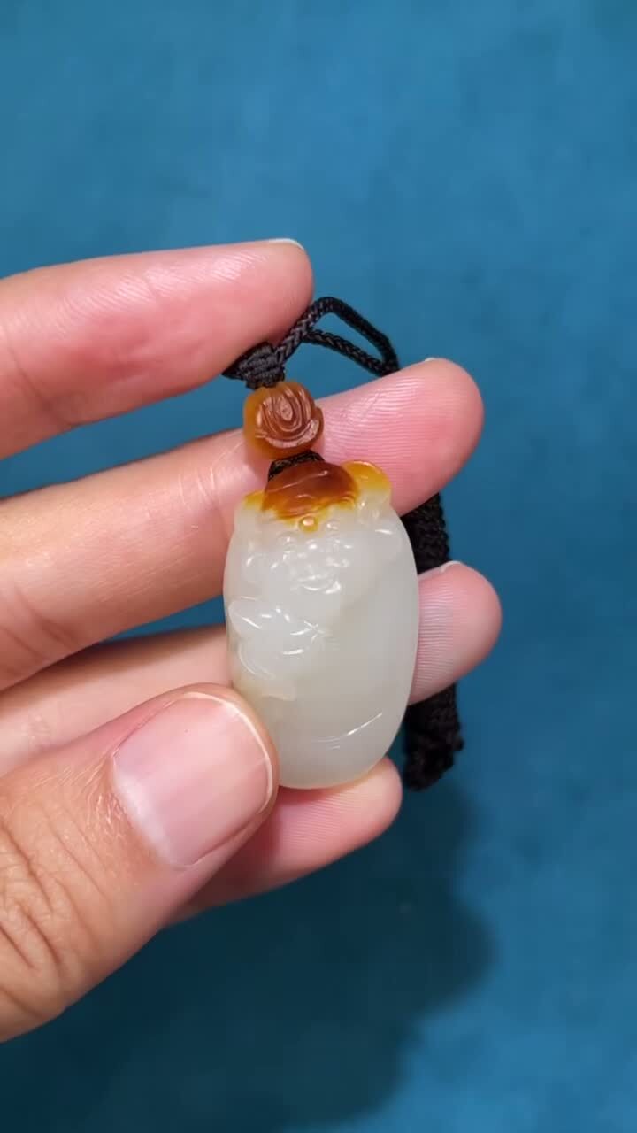 和田玉籽料財神,天然和田玉軟玉