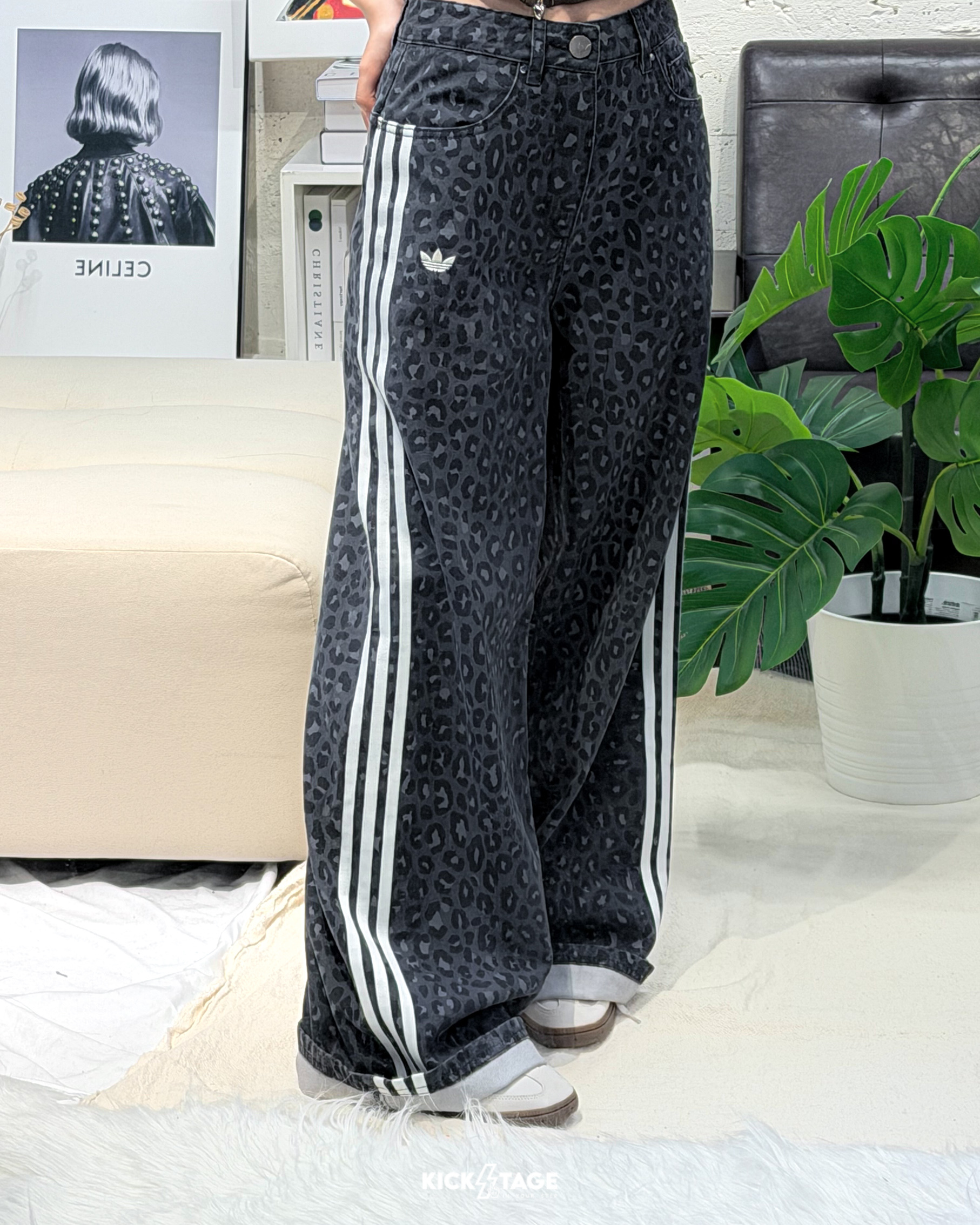 女款 ADIDAS ORIGINAL SPANTS 棕灰 灰 豹紋 寬鬆 休閒 三葉草 丹寧 長褲 寬褲【KA2679/KA2680】 ADLP