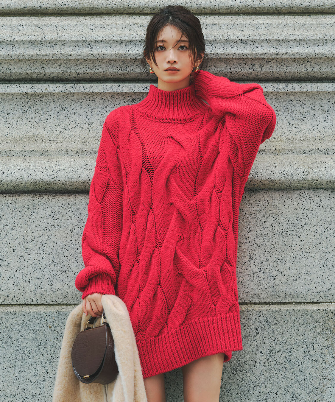 [預購] 折扣COCO DEAL 麻花針織短洋裝