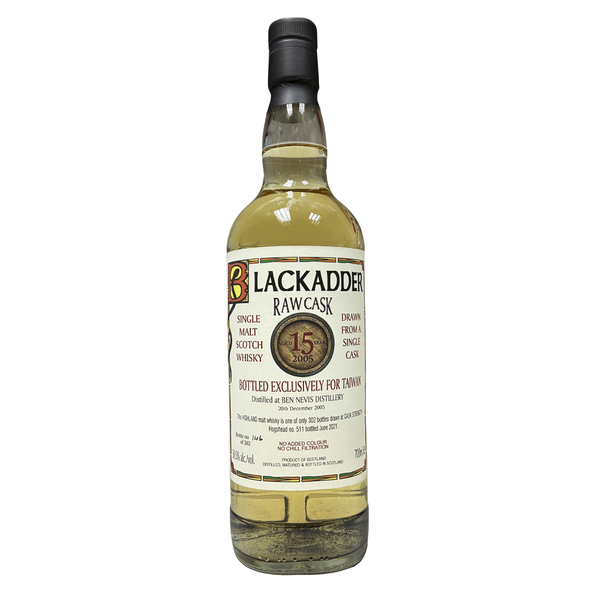 Blackadder Raw Cask Ben Nevis 2005 15 Years Old #511 50.5% (Taiwan Exclusive)