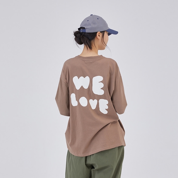 韓國 ooowl 塗鴉文字踢 WE LOVE BOLD 棕色