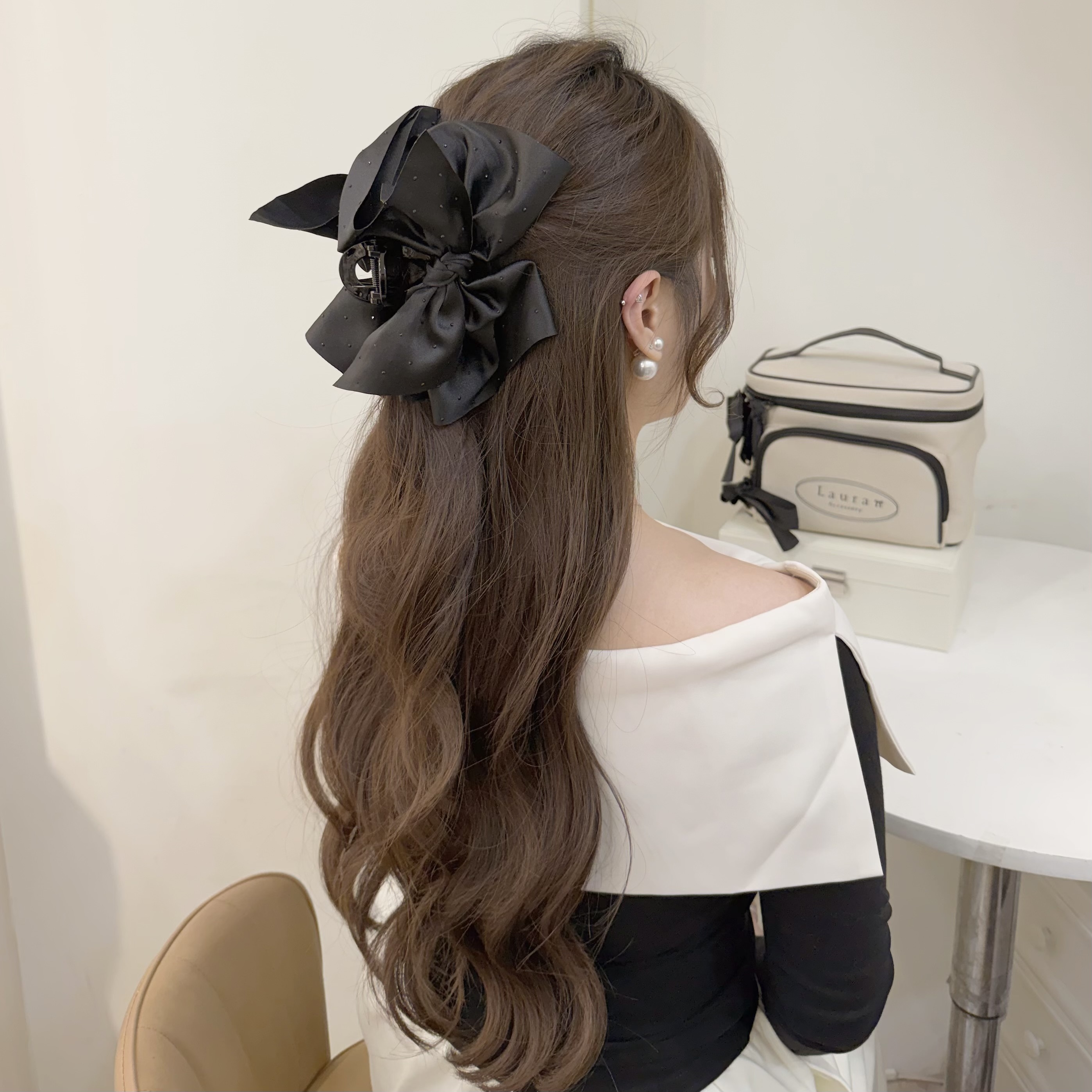 Z290碎鑽滿天星蝴蝶結鯊魚夾