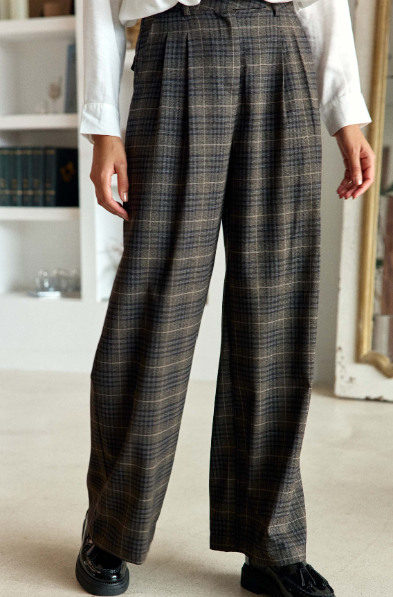 1LP1018-178 LA PETITE ETOILE Plaid Trousers - Panya #PANYA-P102522Z6A/14-CARREAUX (C-EU-E)