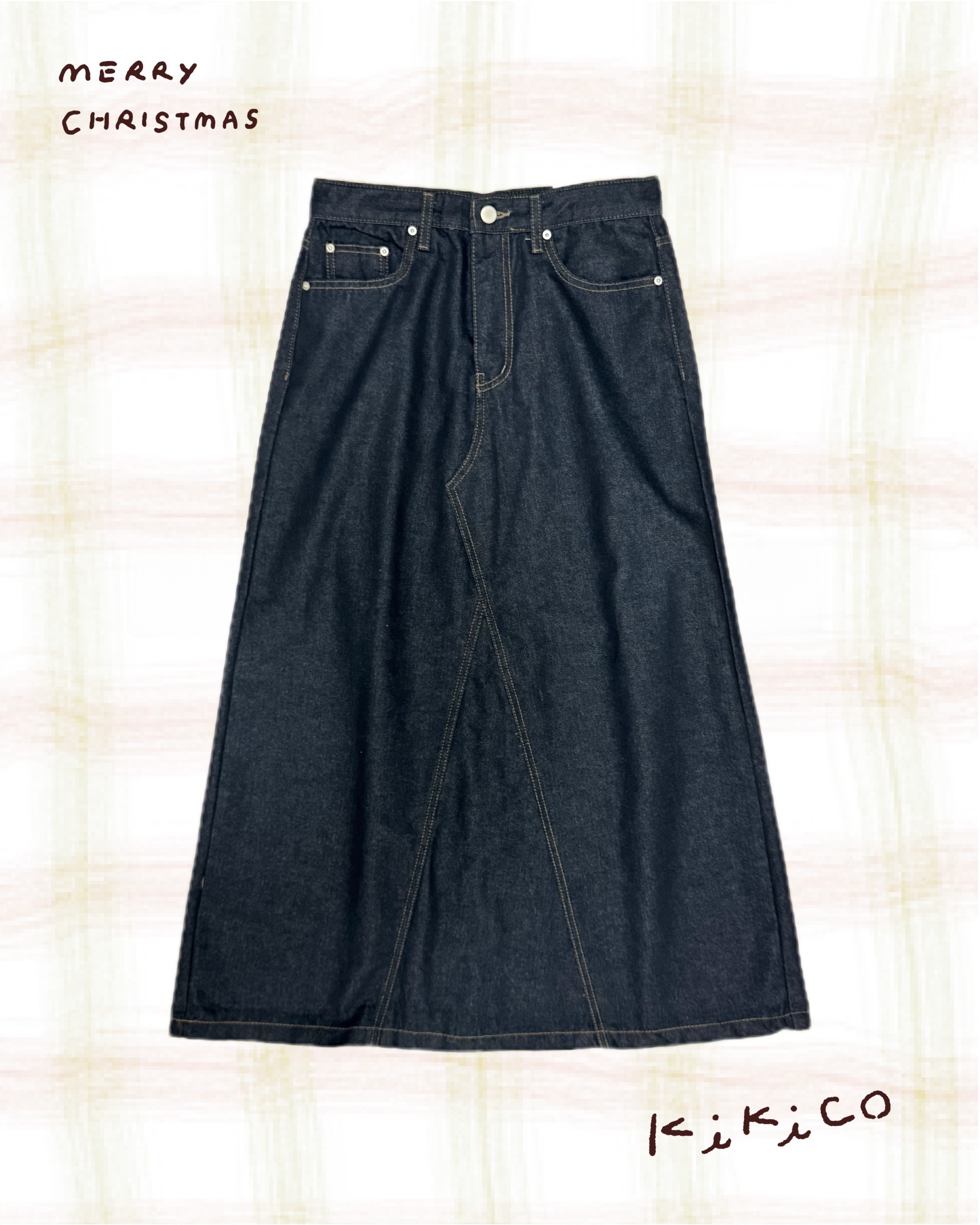 超顯瘦深色A型牛仔半裙