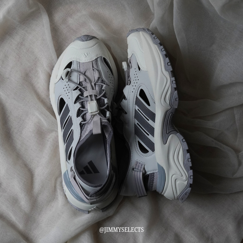 adidas Sneaker Sandal 機能運動涼鞋 溯溪鞋 灰白 男女同款  潮流球鞋風 運動沙灘鞋 防滑透氣 穿搭厚底拖鞋 輕量戶外鞋 情侶鞋 踏青郊遊必備 JP8899