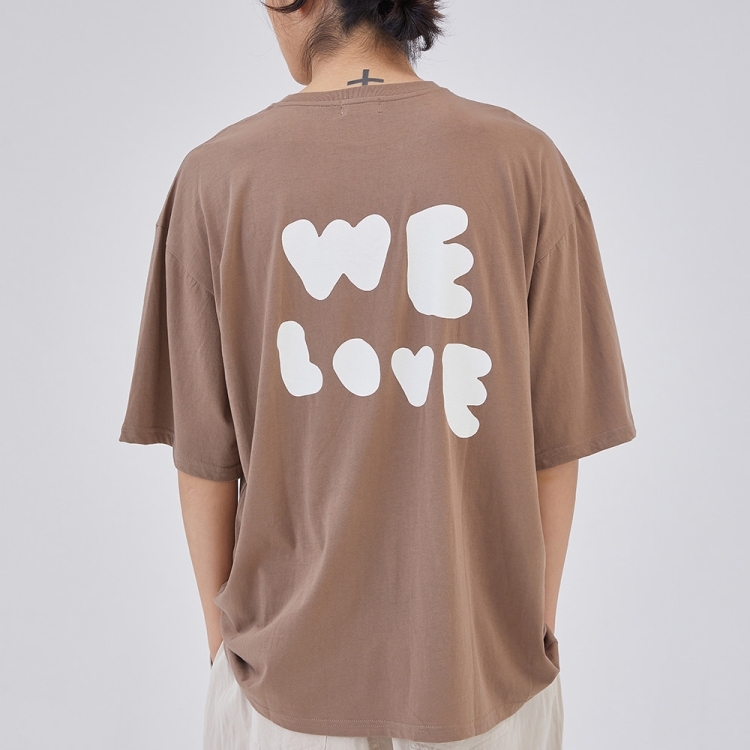 韓國 ooowl 塗鴉文字踢 WE LOVE BOLD 棕色