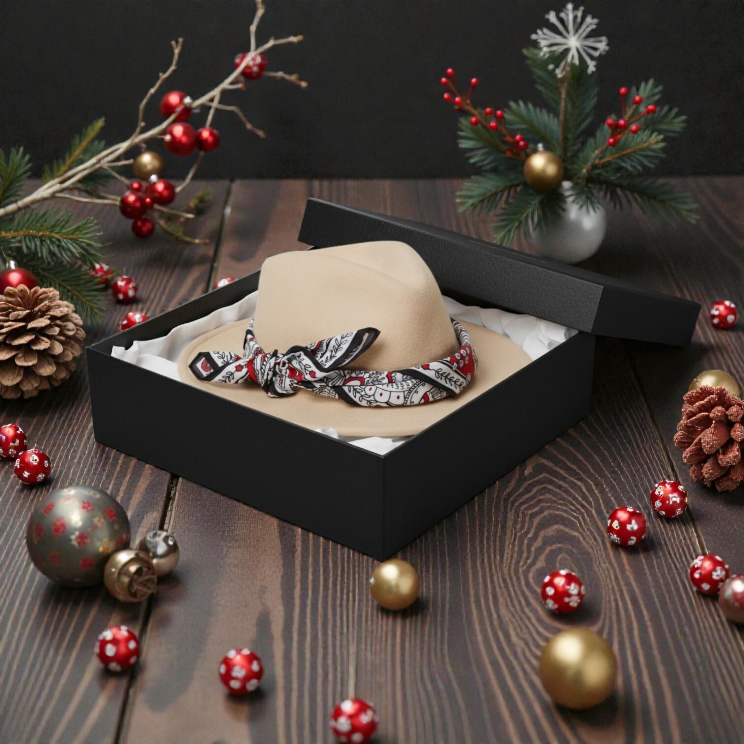 TWIN-SET 綁巾紳士帽(米)