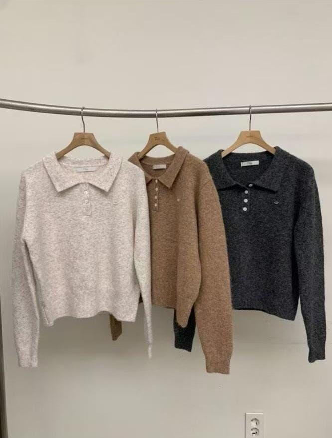 BM5311 混色針織Polo上衣