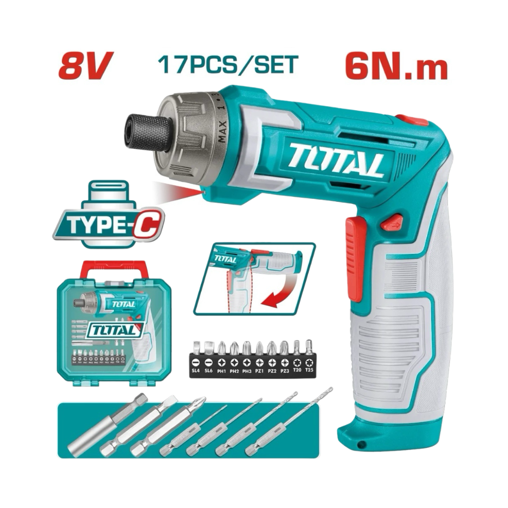 TOTAL 8V 可折疊起子機 (TSDLI08025)