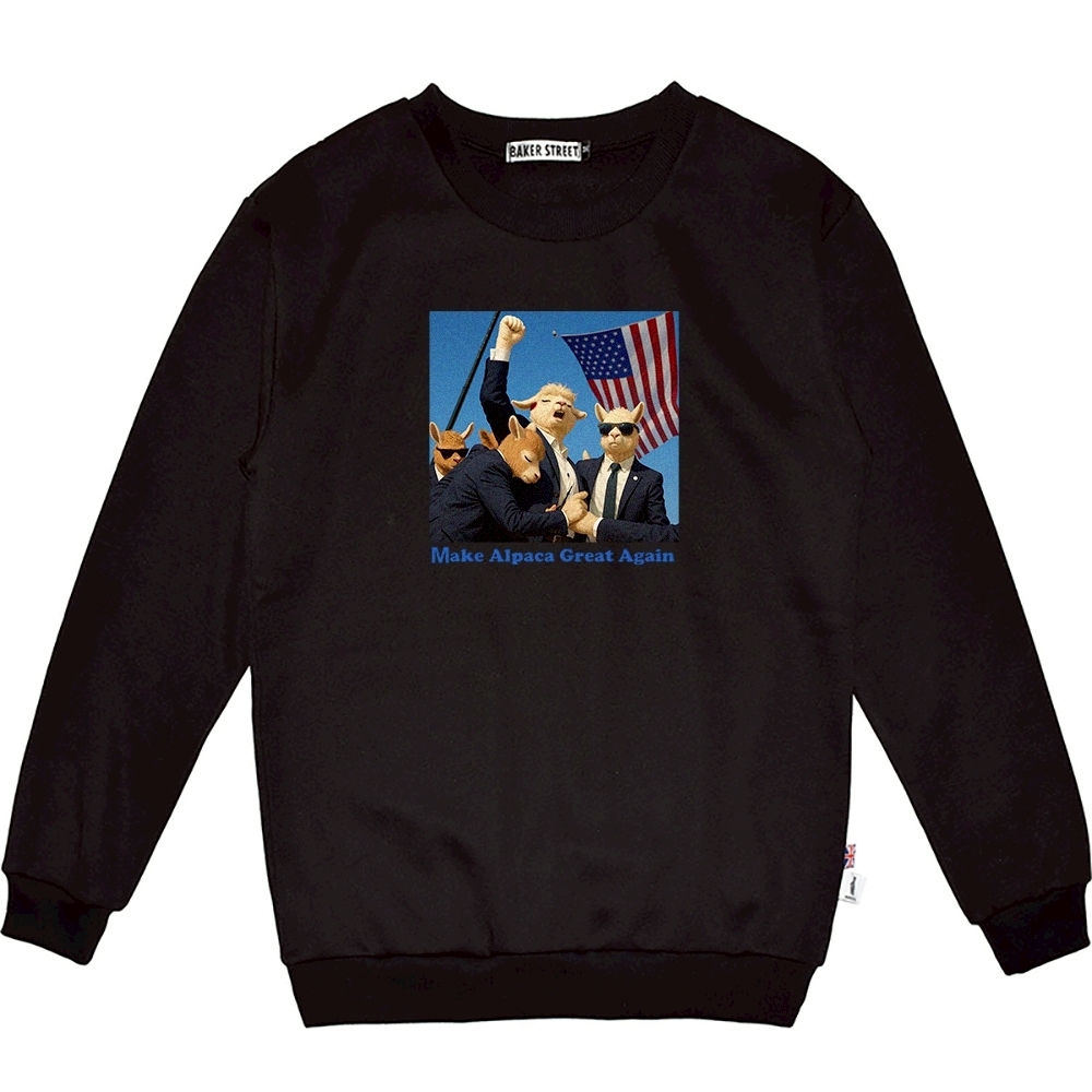 Make Alpaca Great Again讓羊駝再次偉大 高磅數長袖圓T