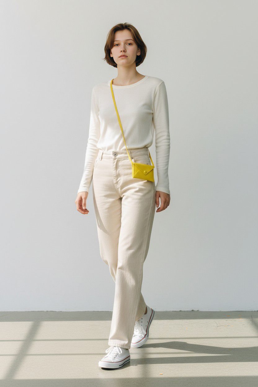 LIVIANA CONTI  綁繩皮革腰包 (黃)