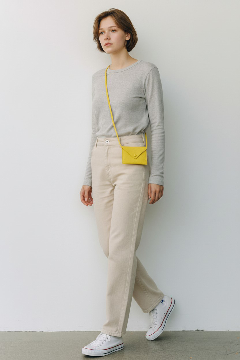 LIVIANA CONTI  綁繩皮革腰包 (黃)