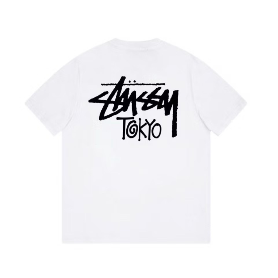 -(B012)-STUSSY TOKYO TEE FW25 草寫 LOGO 東京限定 短T 黑色/白色-25F3903987B