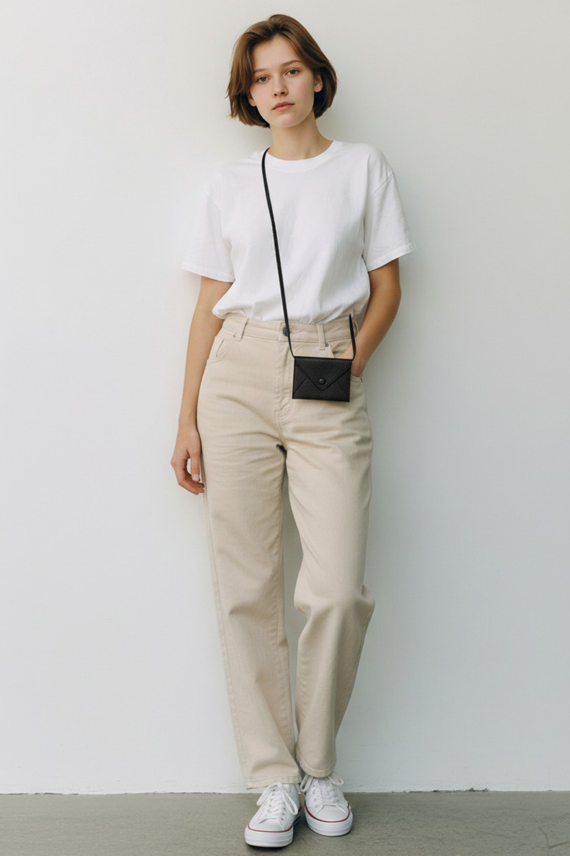 LIVIANA CONTI  綁繩皮革腰包 (黑)