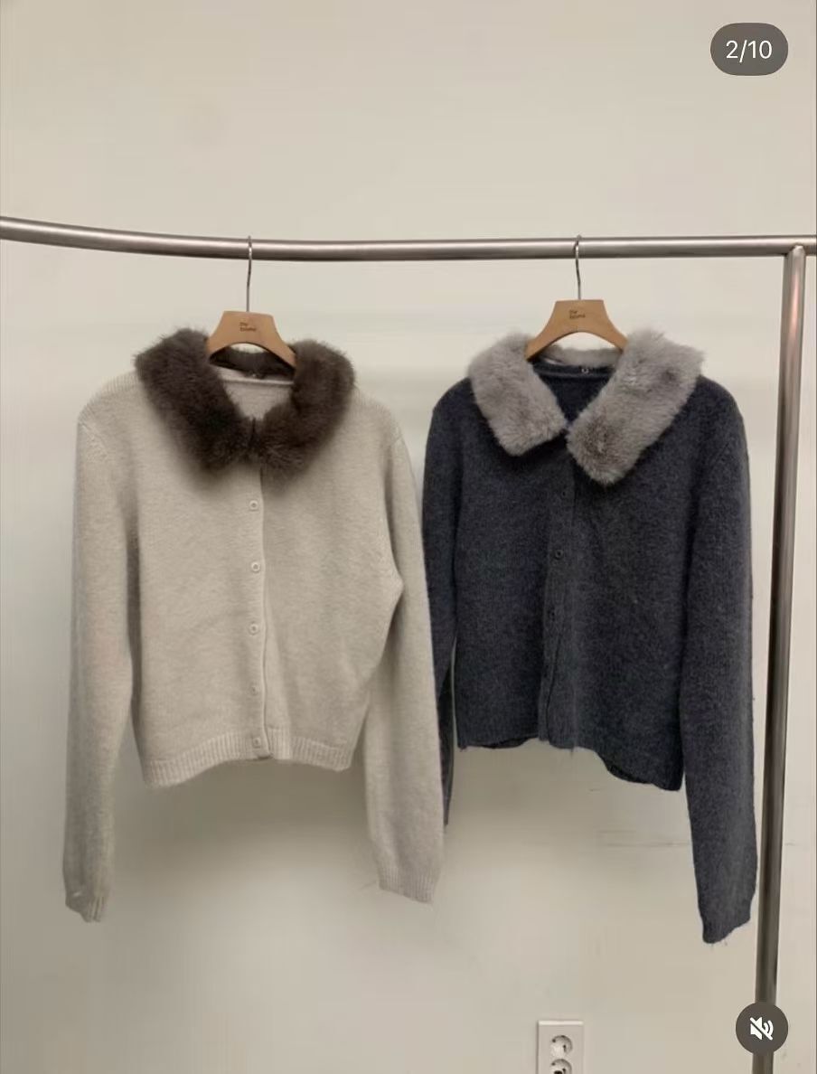 BM5314 毛毛領針織外套