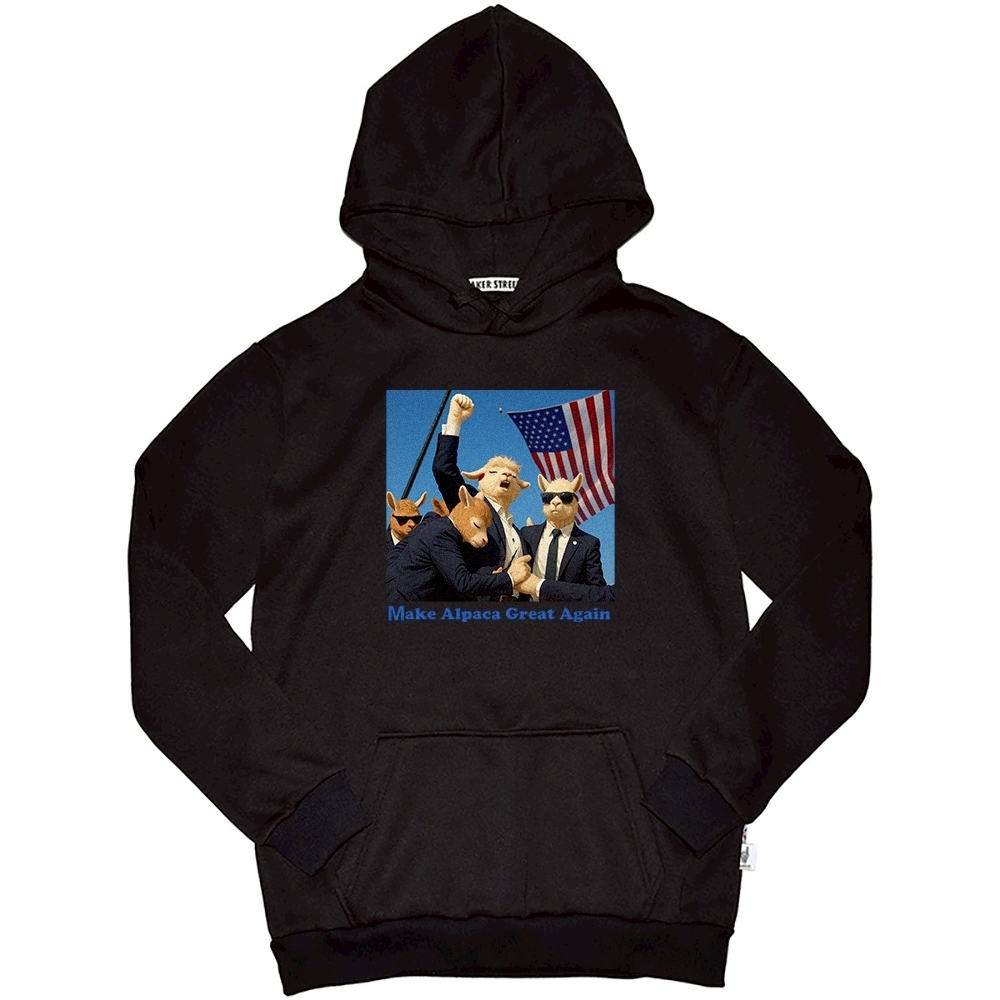 Make Alpaca Great Again讓羊駝再次偉大 高磅數長袖帽T