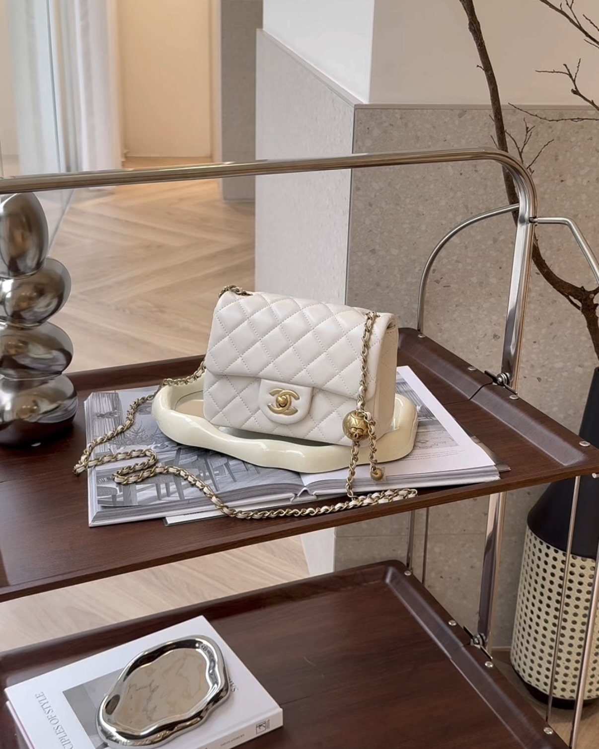 CHANEL｜CF17 金球方胖 白金