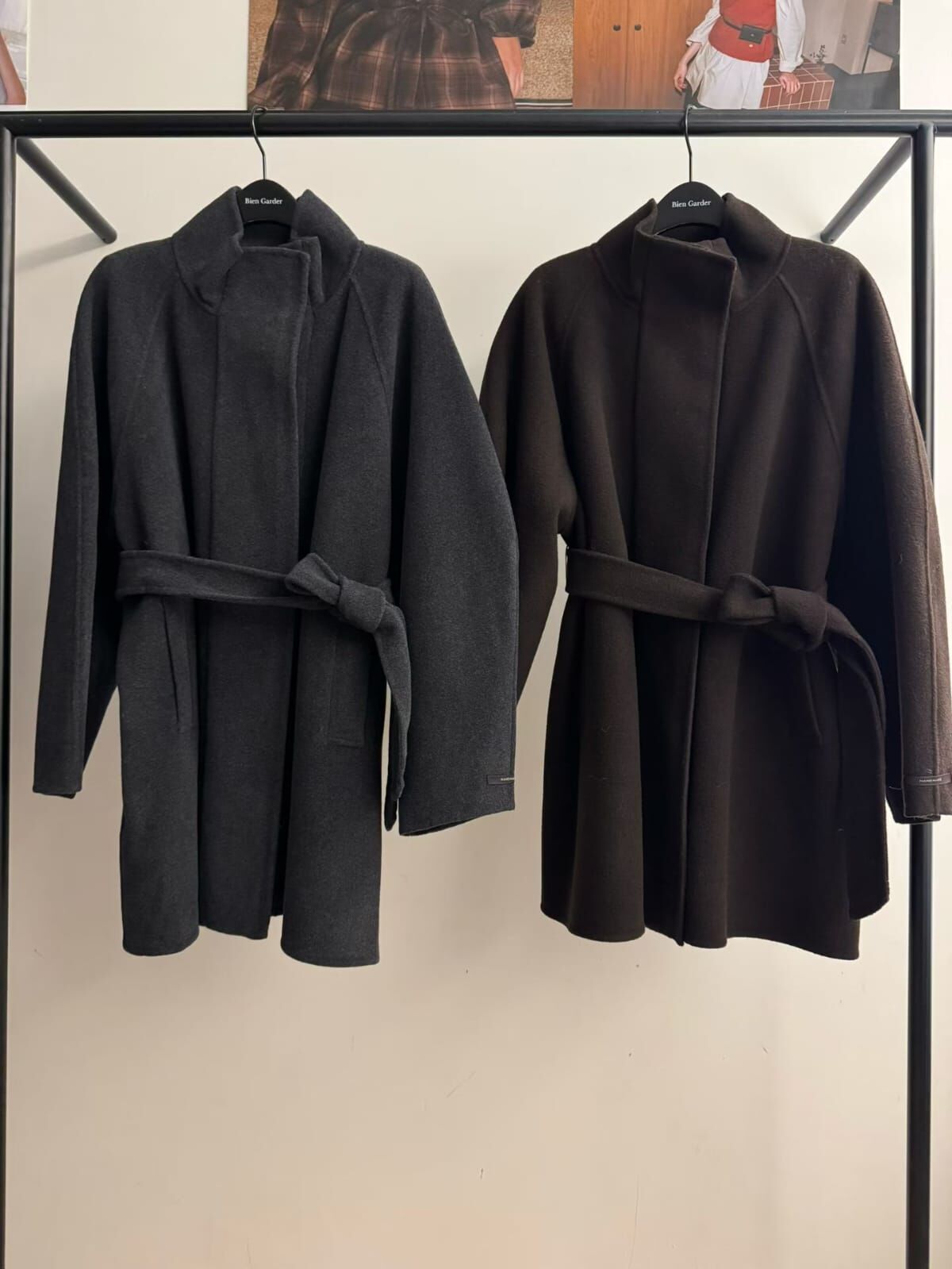 BG5304 高領韓系女主綁帶長外套