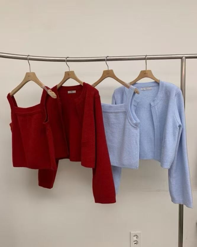 BM5319 針織背心外套套裝