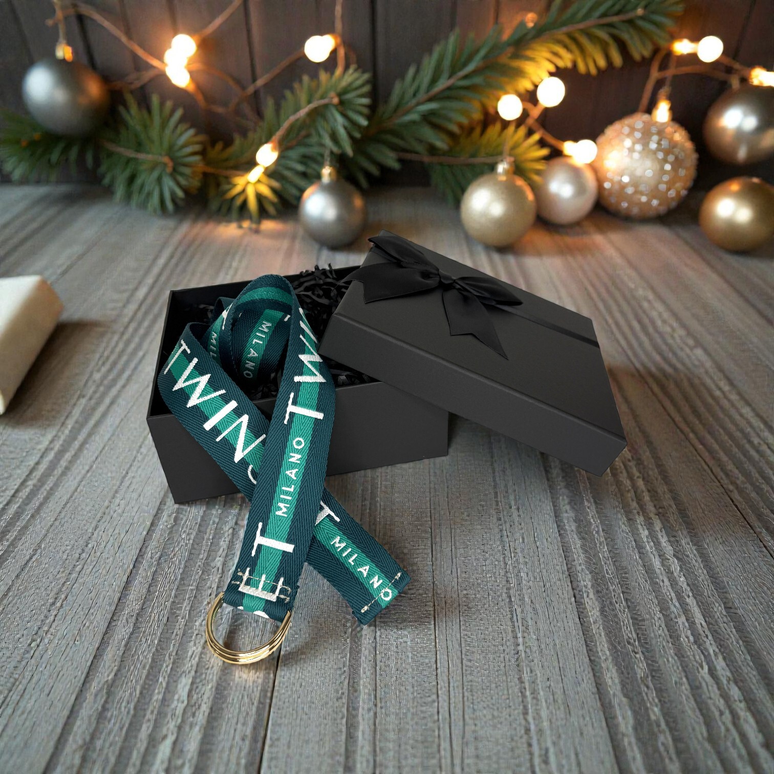 TWIN-SET LOGO帆布腰帶 (綠)