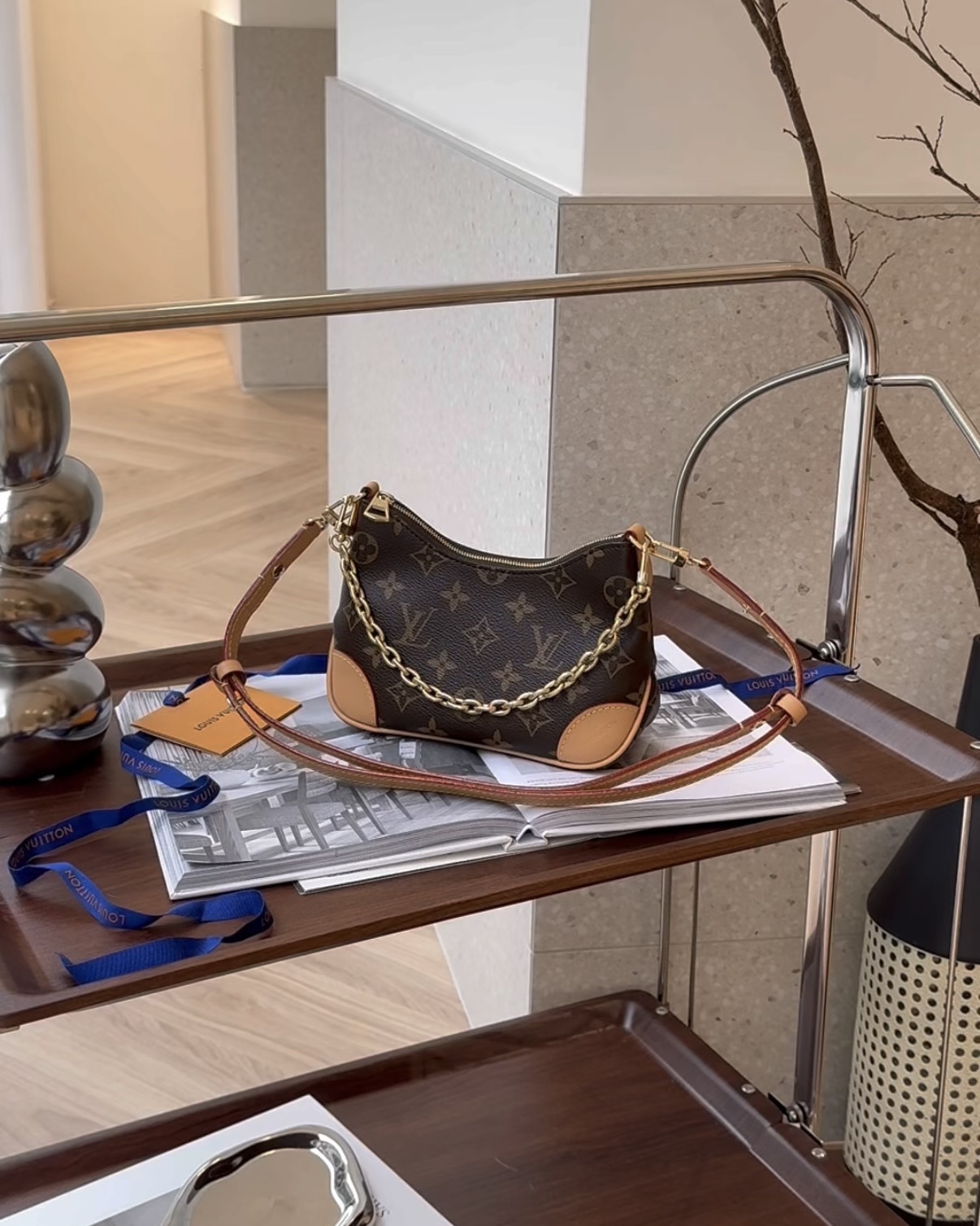 LV｜NANO BOULOGNE 小牛角棕老花 M25519