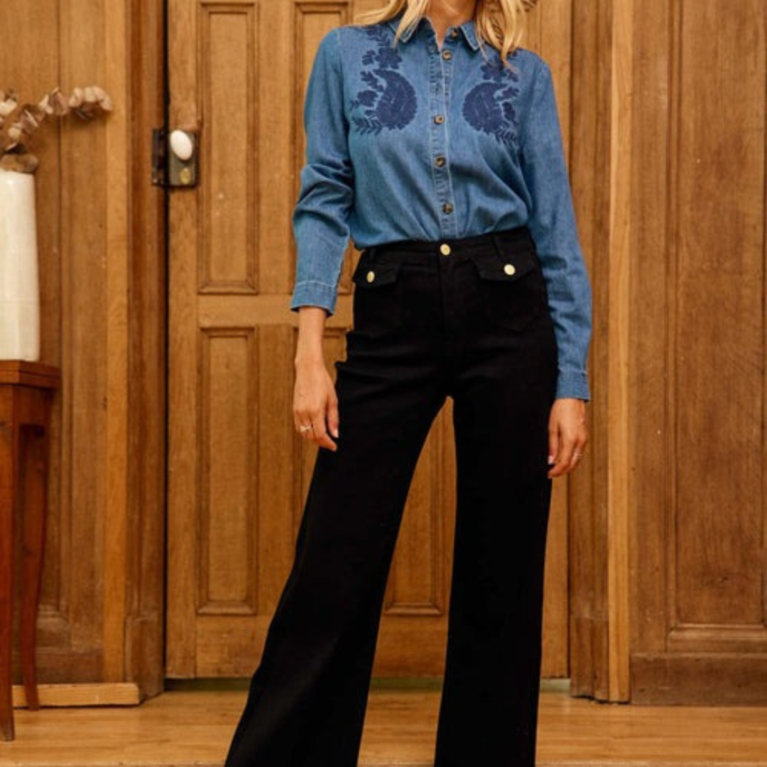 1LP1018-181 LA PETITE ETOILE Clovy Blouse Blue #CLOVY-C102522C0A/88-STONE (C-EU-E)