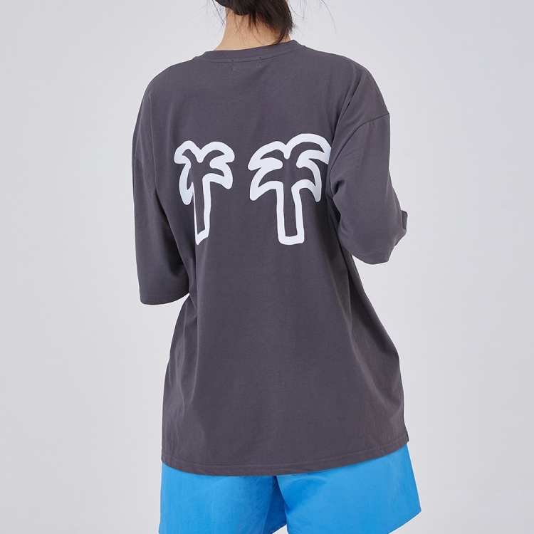 韓國 ooowl 塗鴉文字踢 PALM TREE 深灰