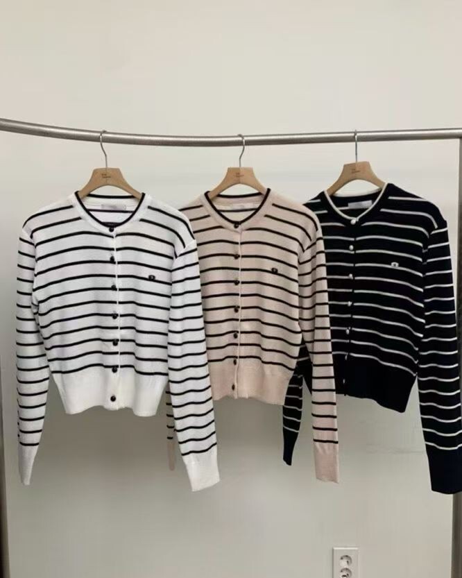 BM5322 英倫幼條紋針織外套