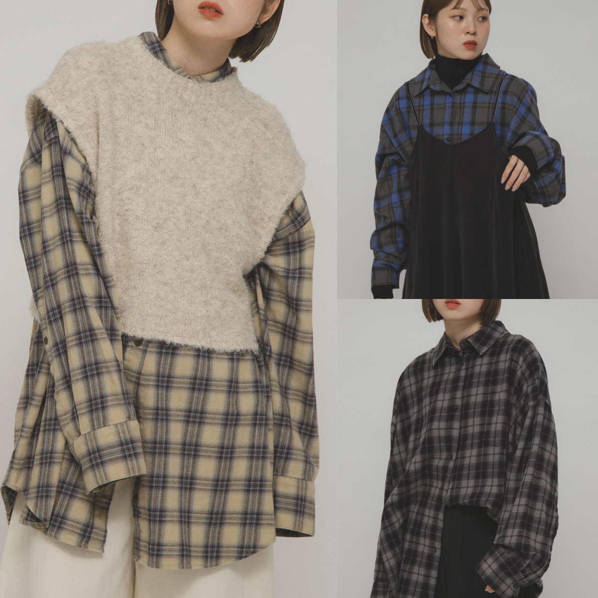 先行特價預購┃日本 KBF 格紋 寬版 襯衫