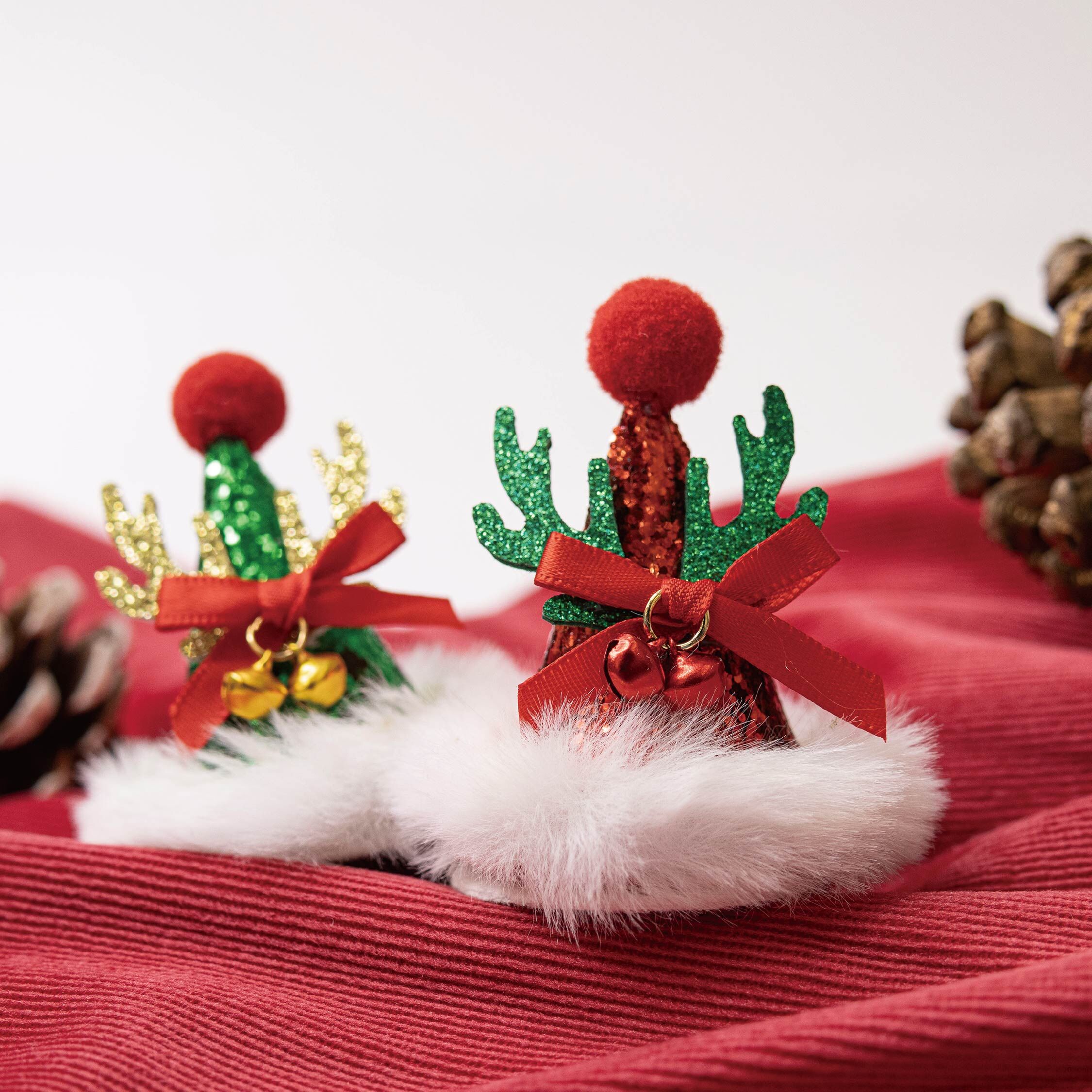 【JA0472】閃亮亮聖誕帽鴨嘴夾＊二色