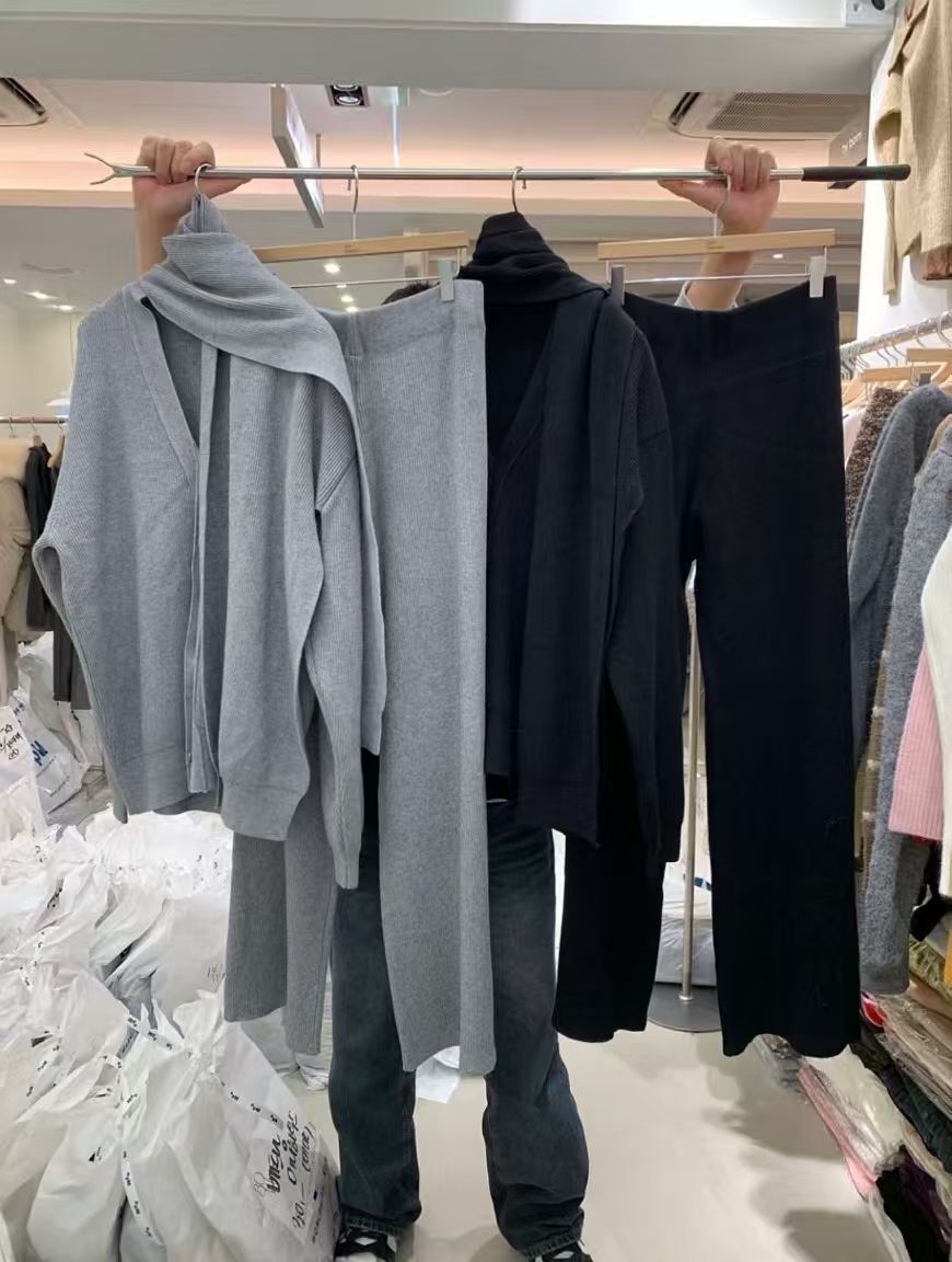 BM5337 圍巾針織三件套裝