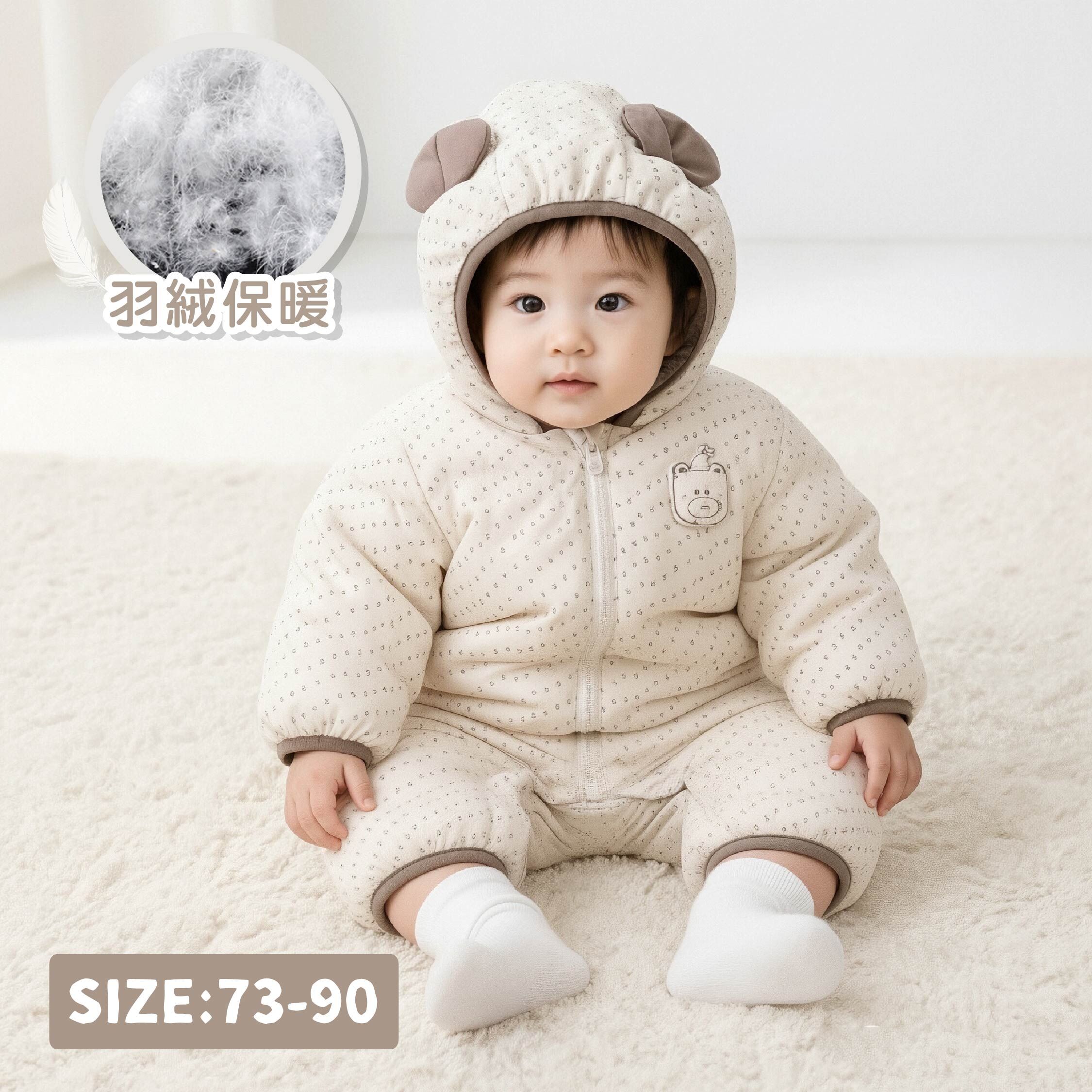 【JG5502】碎花小熊羽絨連身衣