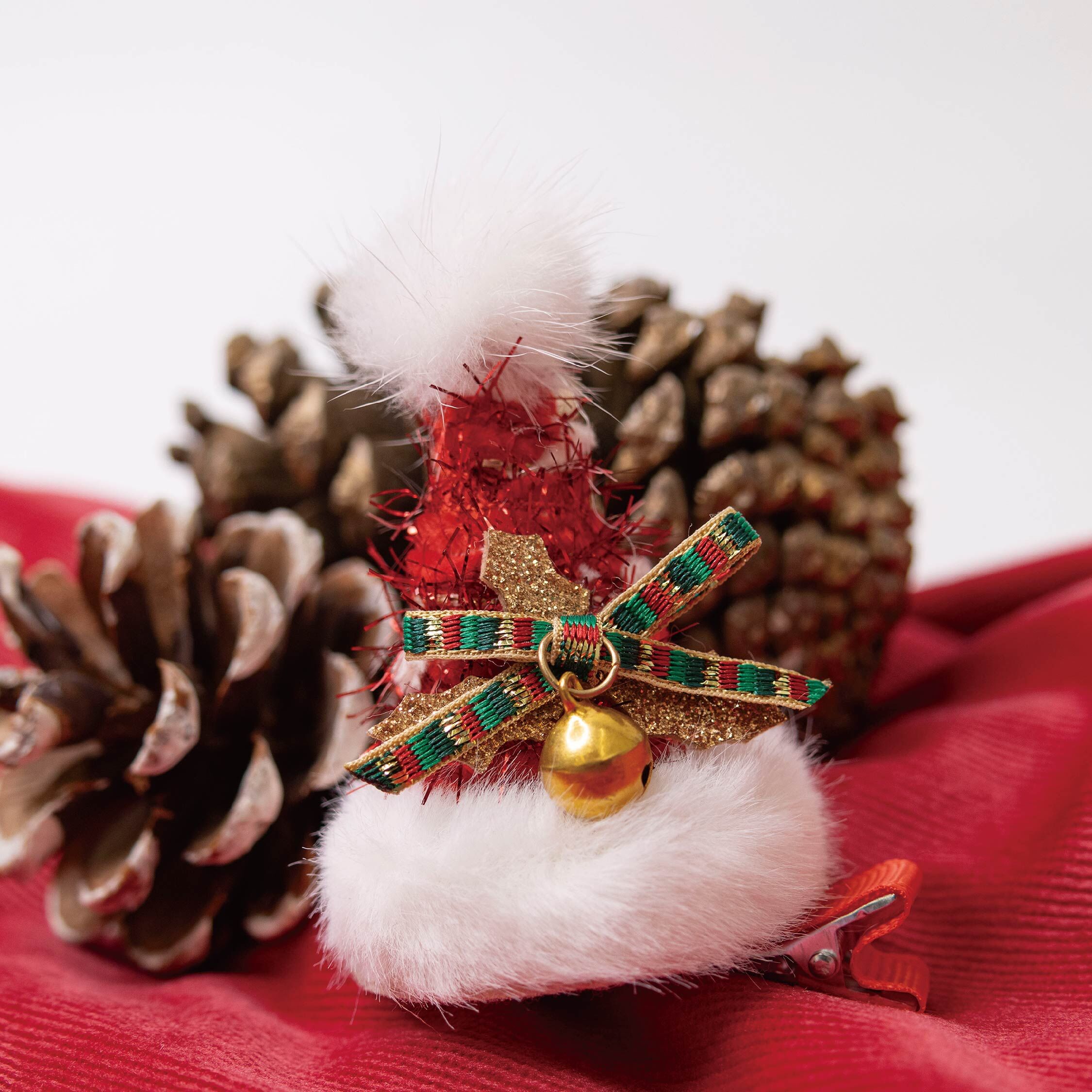 【JA0473】鈴鐺雪花聖誕帽鴨嘴夾