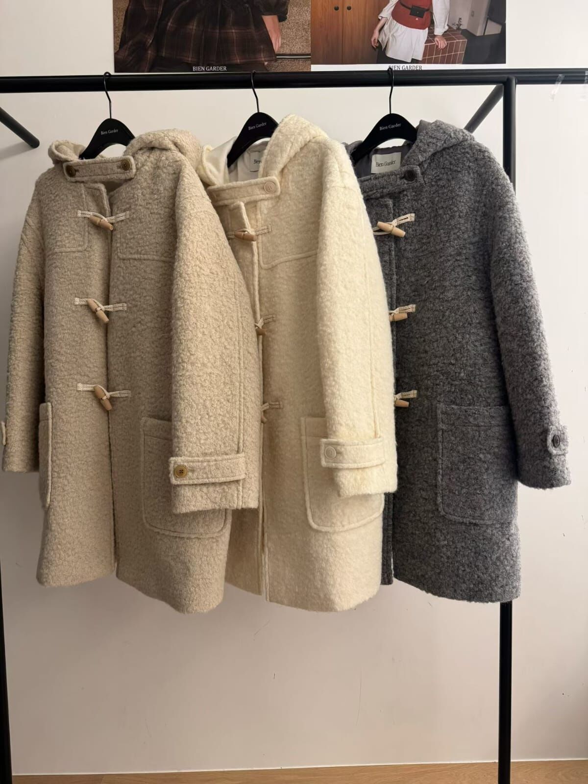 BG5321 毛絨連帽學院風外套