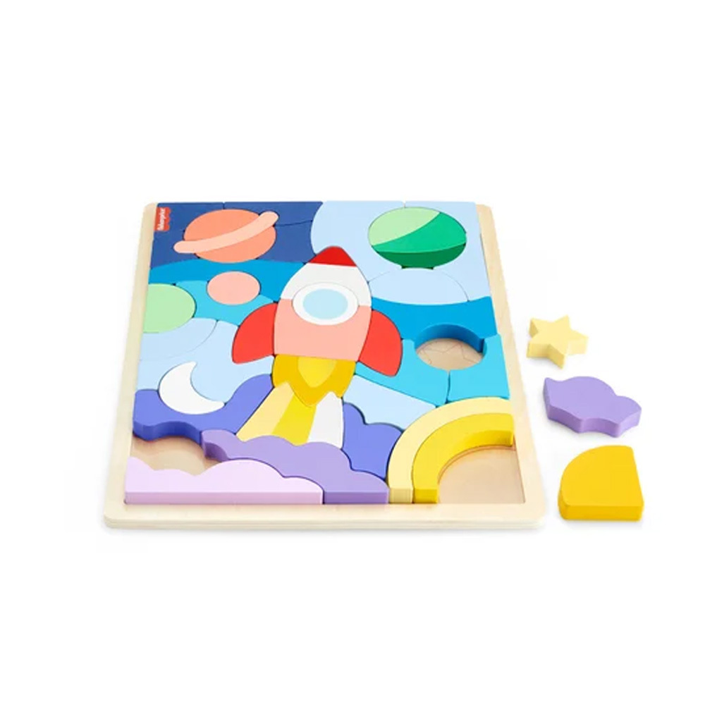 費雪木製火箭拼圖積木